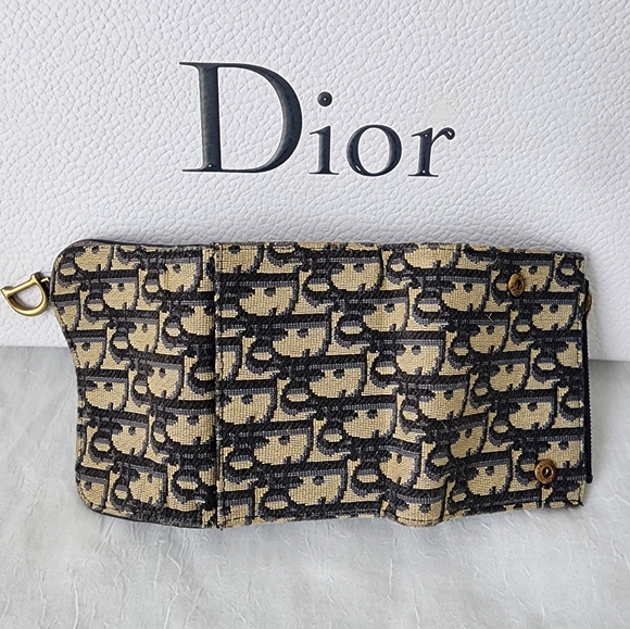 Auth Dior Oblique Trotter Saddle Lotus Wallet - Picture 11 of 14
